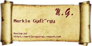 Merkle György névjegykártya